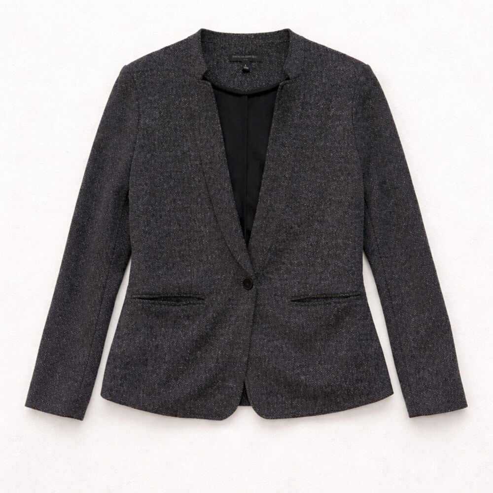 Banana Republic Tweed Knit Blazer Jacket Small Open Front Old Money Business Cas